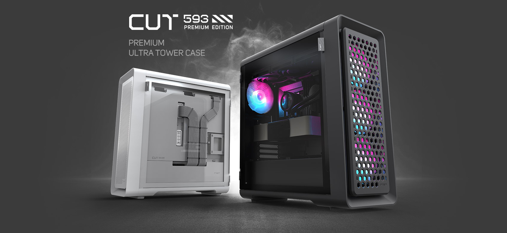 A large marketing image providing additional information about the product FSP CUT593P Mid Tower Case - Black - Additional alt info not provided